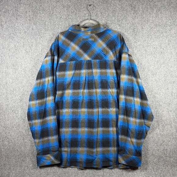 Legendary Whitetails Flannel Plaid Long Sleeve Shirt Blue Mens Size 5XL #1363 - Picture 2 of 8